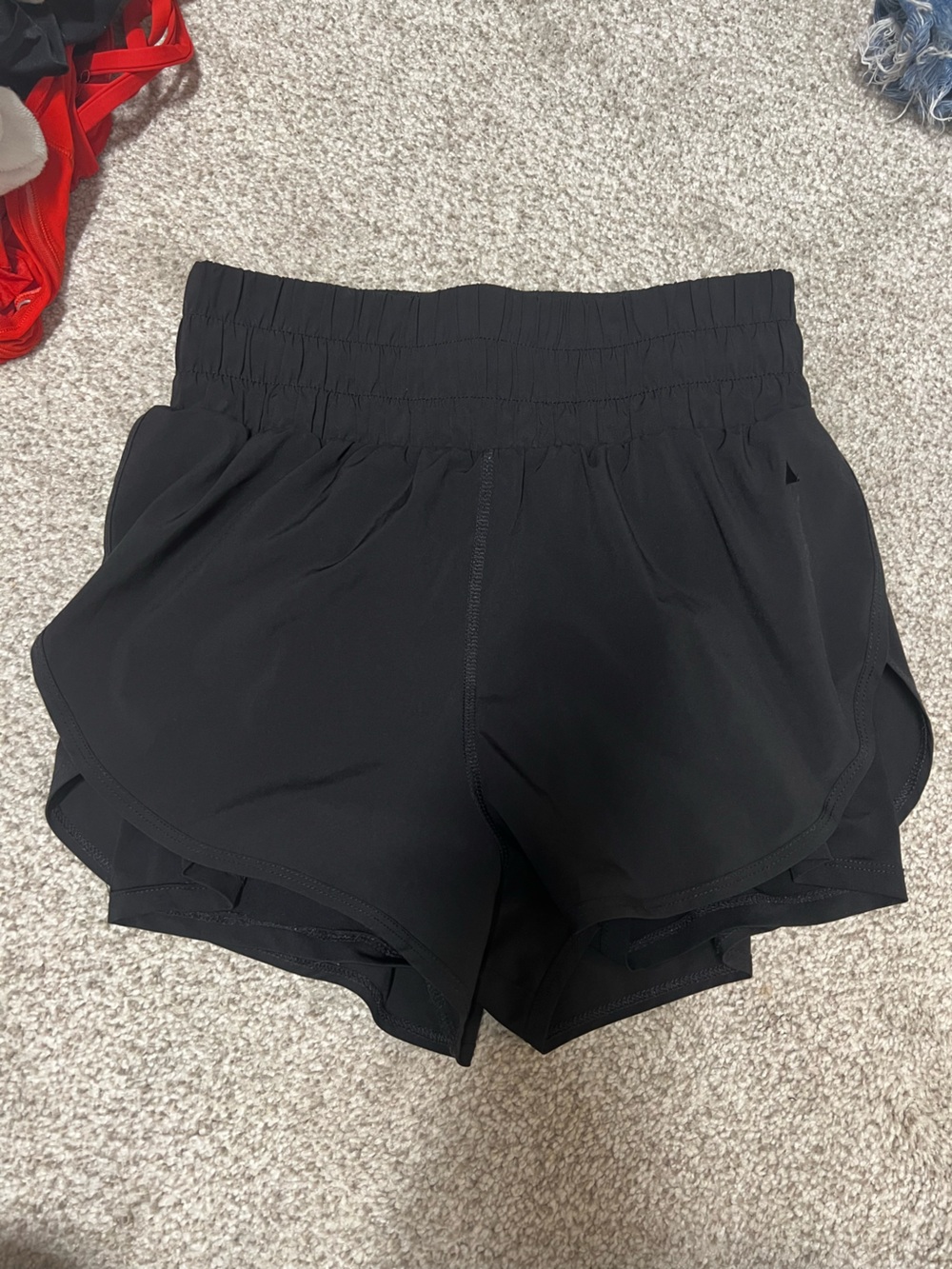 Women's Black Athletic Running Shorts